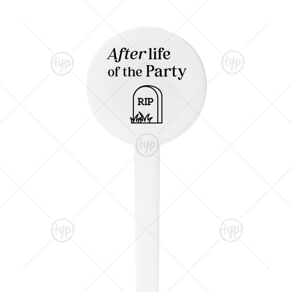 After Life of the Party Stir Stick Round Plastic Stir Stick (Foil)