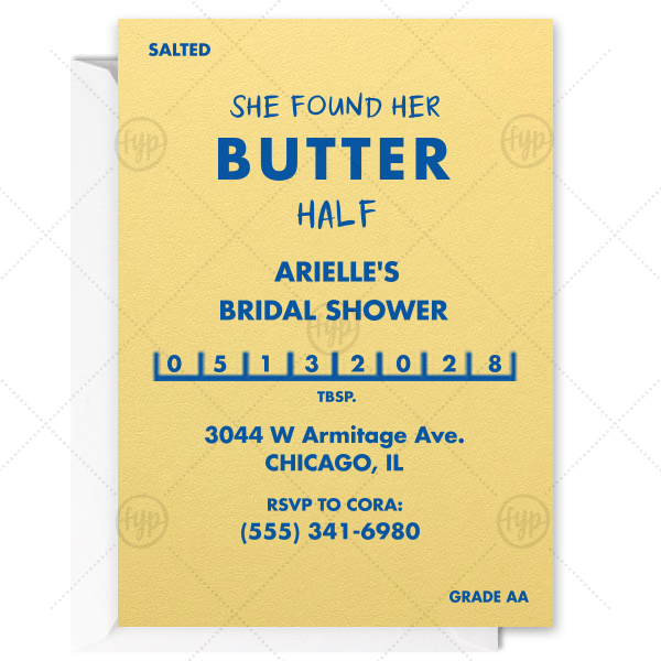 Butter Together Invite Arch Invitation (Foil)