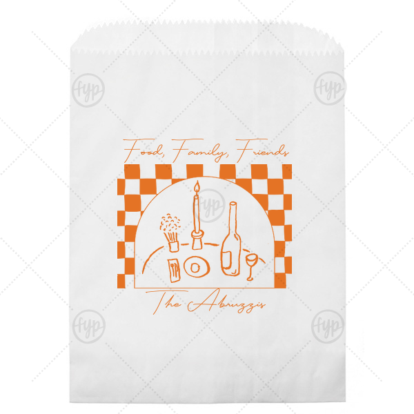 Food, Family, Friends Bag Cookie Bag (Foil)