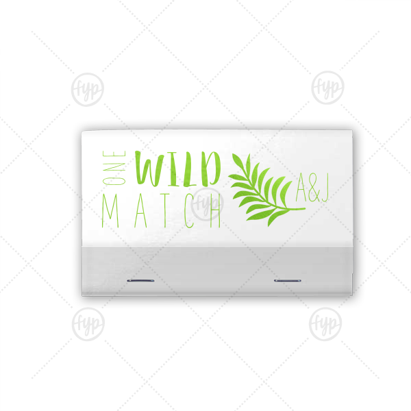 One Wild Match | The ever-popular Shiny White 40 Strike Match with Shiny Kiwi / Lime Foil Color has a Leaves graphic and is good for use in Floral themed parties and couldn't be more perfect. It's time to show off your impeccable taste.