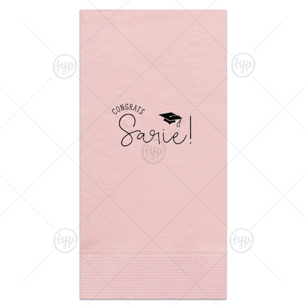 Congrats Grad Cap Napkin Paper Guest Towel (Foil)