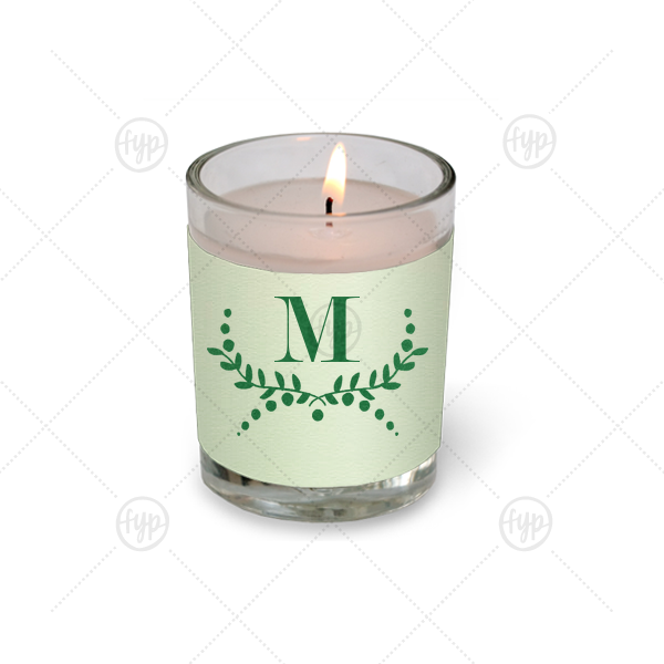 Branch Monogram Votive Candle | Our beautiful custom Poptone Mint Votive Candle with Satin Leaf Foil Color has a Branch 3 graphic and is good for use in Frames themed parties and will give your party the personalized touch every host desires.