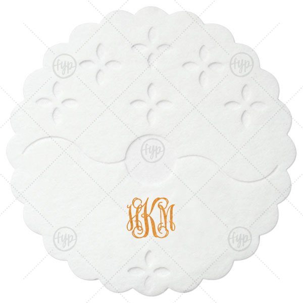 Monogram Stem Wrap | ForYourParty's elegant White Stem Wrap with Shiny Copper Foil Color will look fabulous with your unique touch. Your guests will agree!