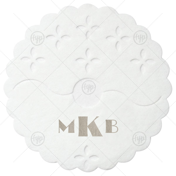 Modern Block Monogram Stem Wrap | Personalized White Stem Wrap with Shiny Sterling Silver Foil Color are a must-have for your next event—whatever the celebration!