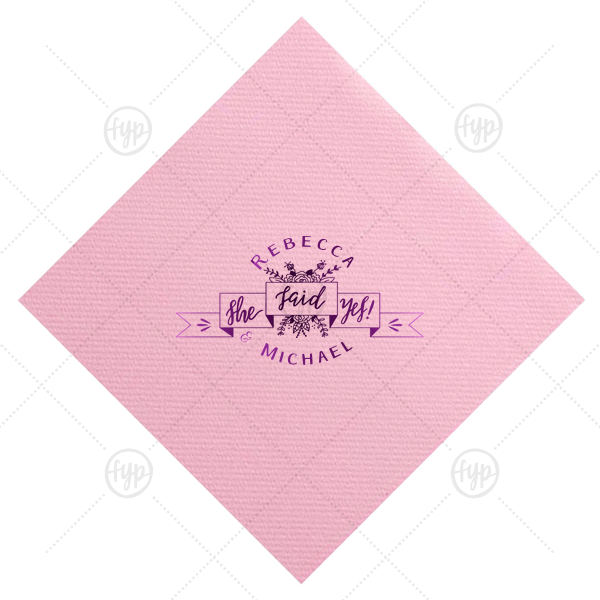 She Said Yes Floral Ribbon Napkin |